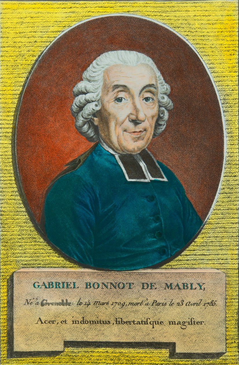 Portræt af Abbe Gabriel Bonnot de Mably (1709-1785) Filosof og forløber for utopisk socialisme, Privee Collection af Anonymous Anonymous