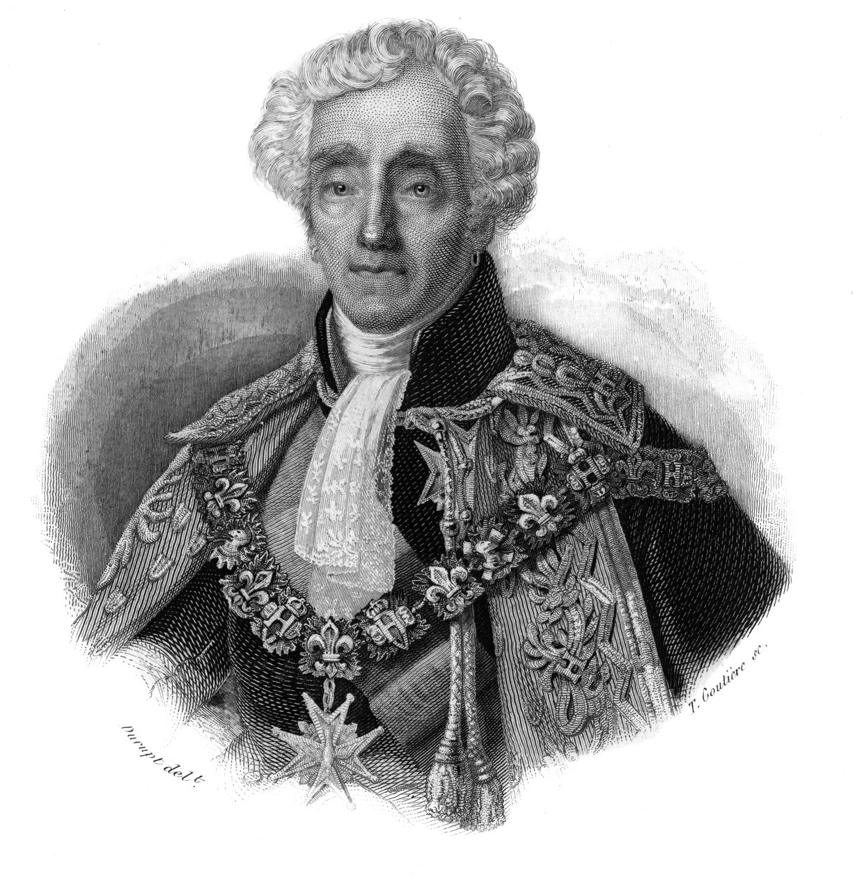 Portræt af Ambroise Polycarpe La Rochefoucauld Doudeauville (Ambroise-Polycarpe La Rochefoucauld-Doudeauville) (1765-1841) i ""Portrætter og historie af nyttige mænd: mænd og kvinder i alle lande og under alle forhold, som har erhvervet mænd" " offentligt af Anonymous Anonymous