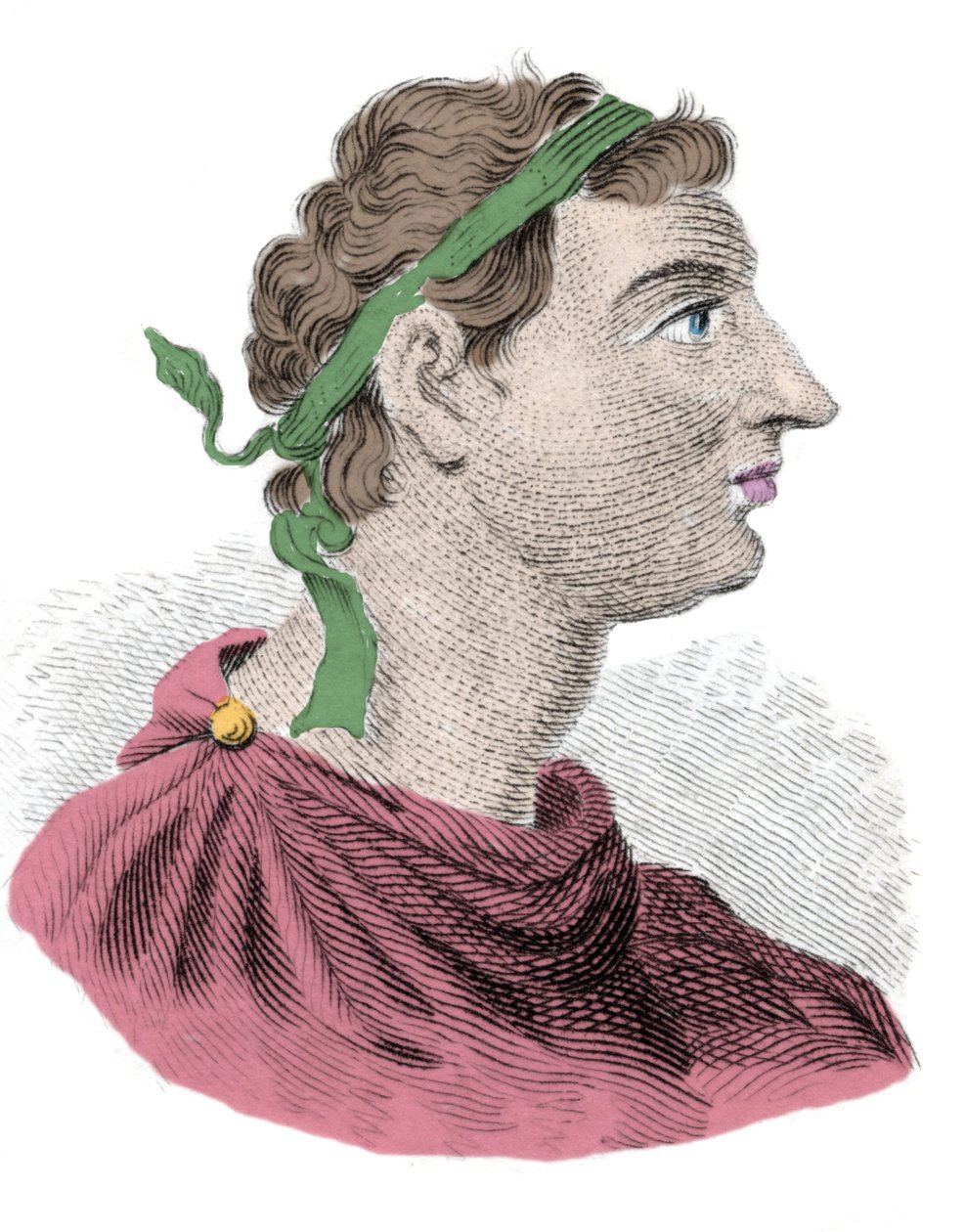 Portræt af Antiochus I Soter (Frelseren), anden suveræn af Seleuciddynastiet. Det genvandt fra -280 til -261. Indgravering af det 19. århundrede. Milanese af Anonymous Anonymous