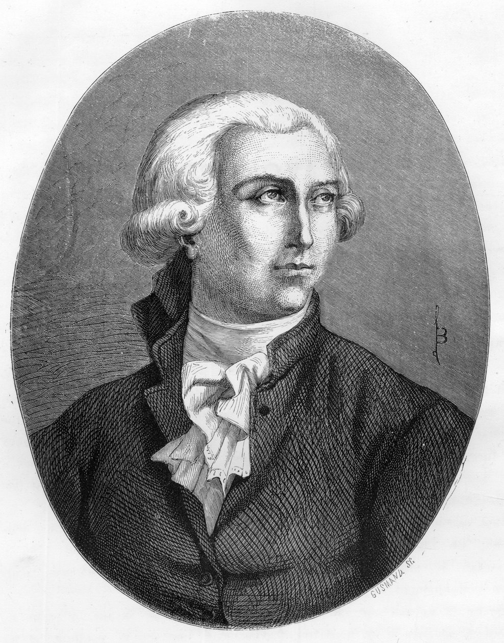 Portræt af Antoine Laurent Lavoisier (1743-1794), fransk kemiker - Indgravering fra 1863 i "Le Livre Rouge - Histoire De L