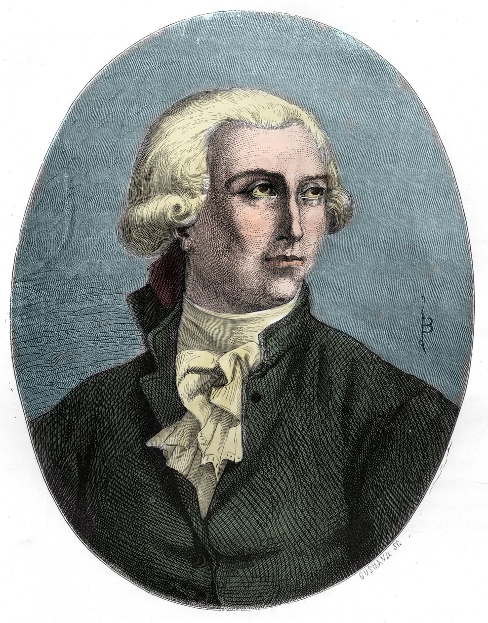 Portræt af Antoine Laurent Lavoisier - Portræt af Antoine Laurent Lavoisier (1743-1794), fransk kemiker - Gravering fra 1863 i "Le Livre Rouge - Histoire De L