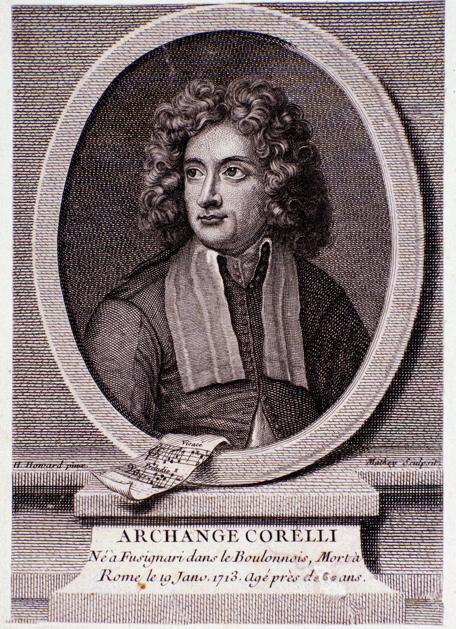Portræt af Arcangelo Corelli (gravering) af Anonymous Anonymous