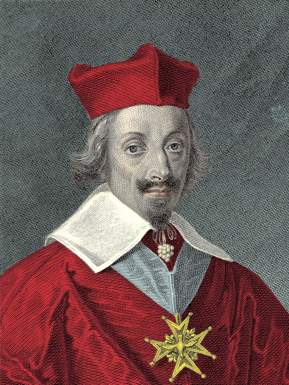 Portræt af Armand Jean Du Plessis, kardinal De Richelieu (1585-1642) Tavle og fransk politiker af Anonymous Anonymous