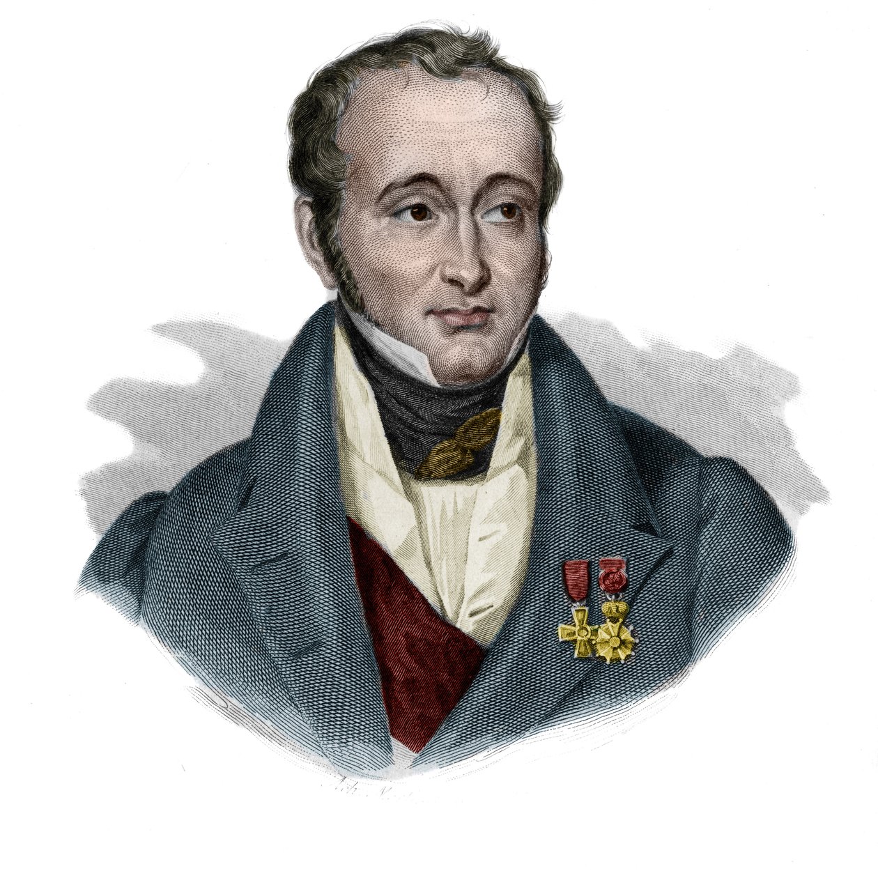 Portræt af baron Guillaume Dupuytren (1777 - 1835) kirurg Francais i "Portrætter og historie af nyttige mænd: mænd og kvinder i alle lande og af alle forhold, som erhvervede rettigheder til anerkendelse af mænd" udgivet og udgivet af Societe M af Anonymous Anonymous
