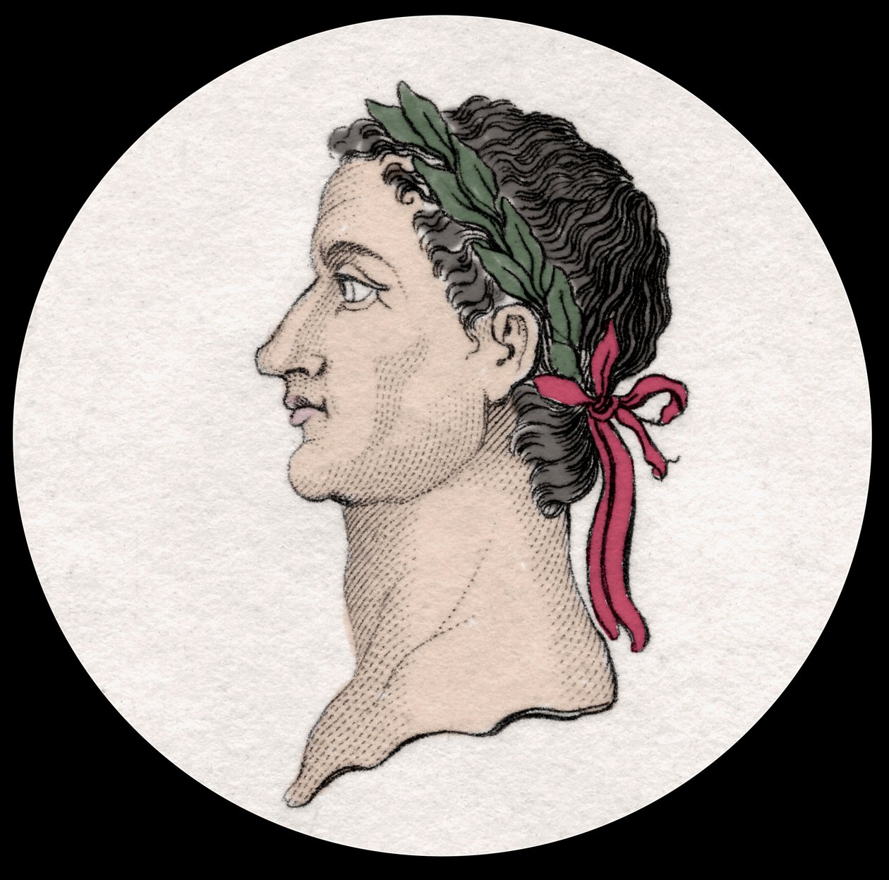 Portræt af Caius Caesar Germanicus kendt som Caligula (12-41), romersk kejser. Indgravering af det 19. århundrede. Milanese af Anonymous Anonymous