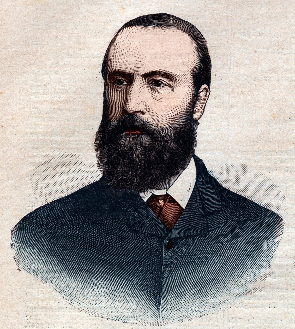 Portræt af Charles Stewart Parnell (1846 -1891), irsk politiker. Stik i "" Le petit Parisien"" fra 1891. Privat samling. af Anonymous Anonymous