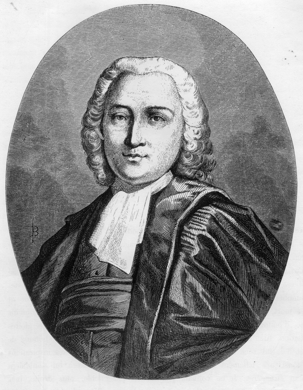 Portræt af Chretien Guillaume de Malesherbes (1721-1794) advokat for kongen under konventionen - Indgravering af 1863 i "Den Røde Bog - Histoire De L