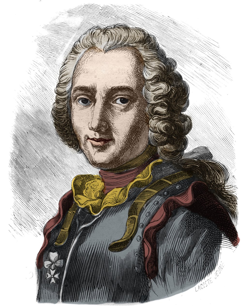 Portræt af Claude, ridder dengang greve af Forbin (1656 - 1733) fransk sømand. Indgravering af det 19. århundrede. Privat samling. af Anonymous Anonymous