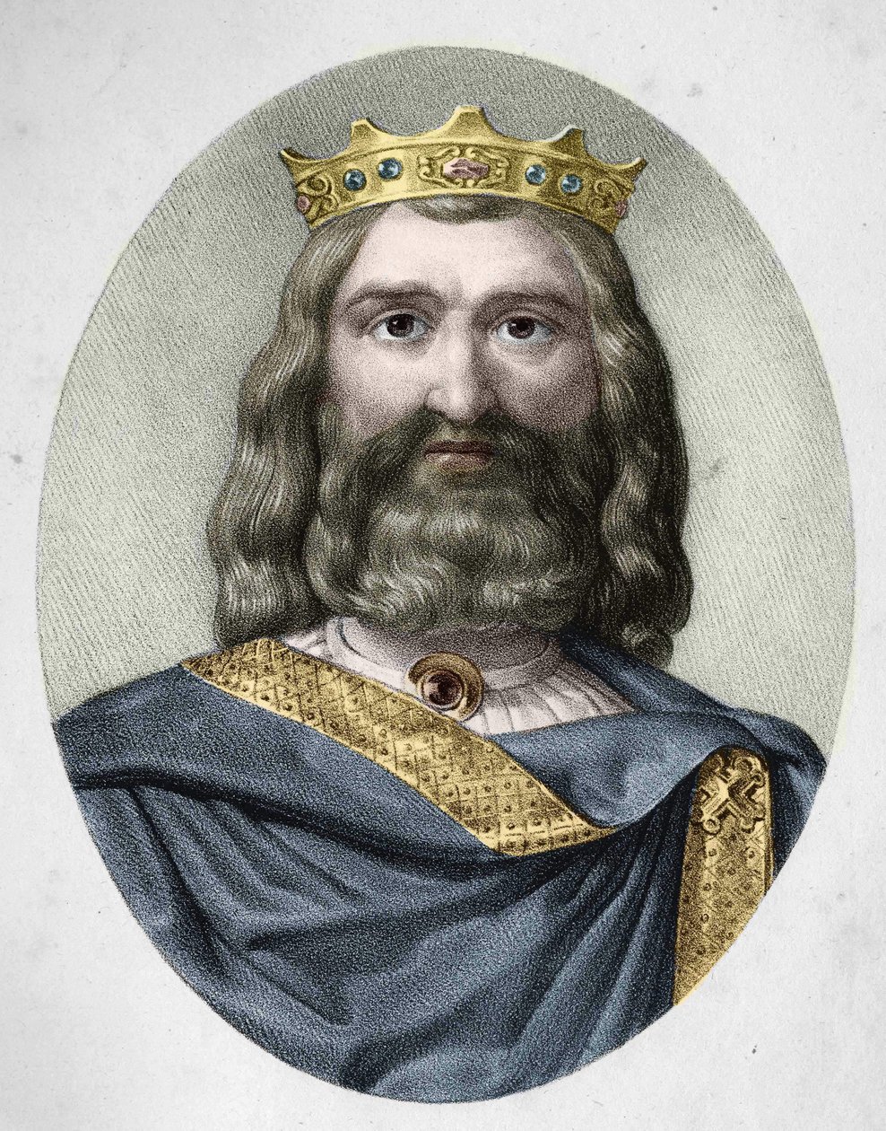 Portræt af Clovis I (v. 466 - 511) Frankernes konge. af Anonymous Anonymous