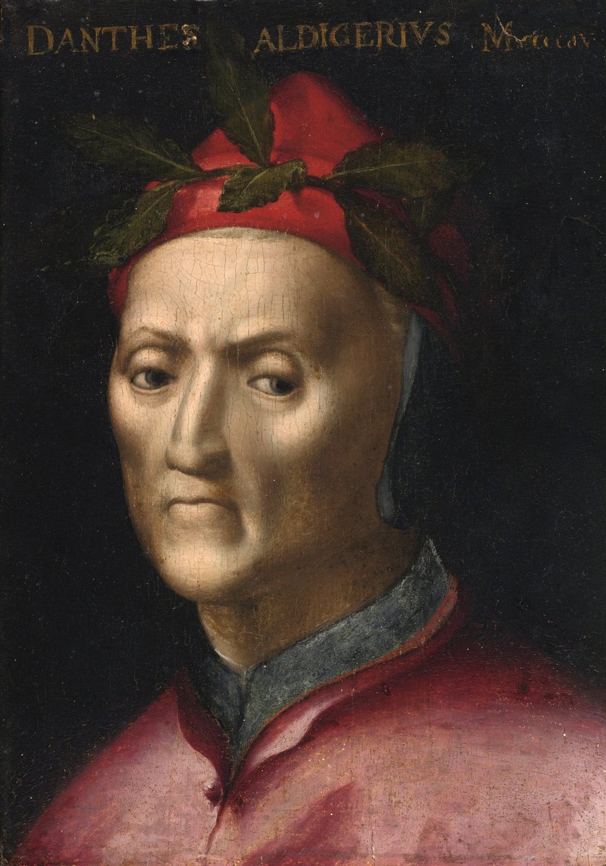 Portræt af Dante Alighieri (1265-1321) - Anonymt maleri fra det 16. århundrede - privat samling af Anonymous Anonymous