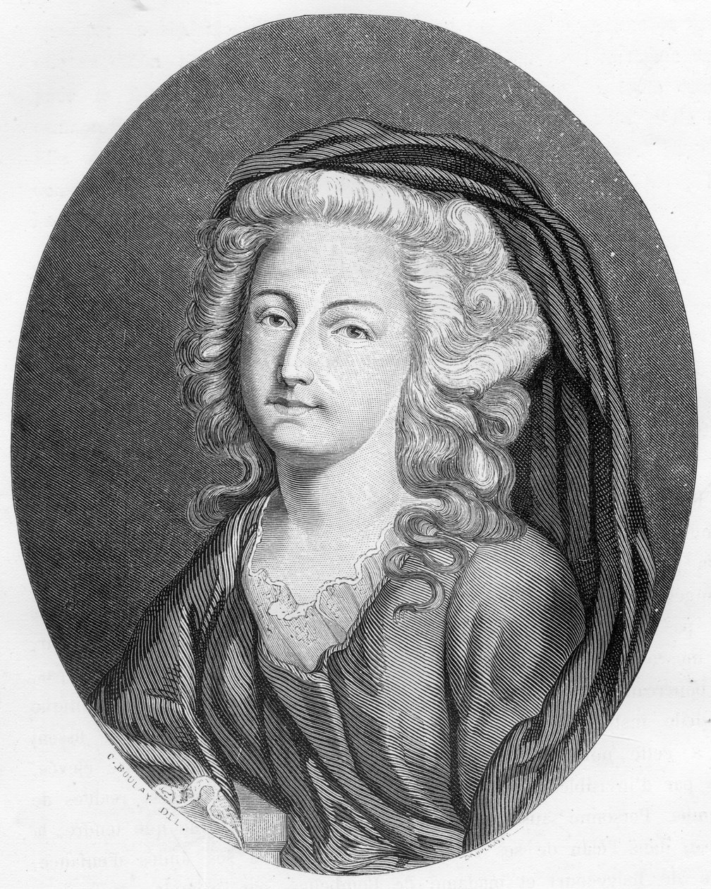 Portræt af Elisabeth Philippine Marie Helene af Frankrig kaldet Madame Elisabeth (1764-1794), søster til Louis XVI - Indgravering fra 1863 i "" Le Livre Rouge - Histoire De L