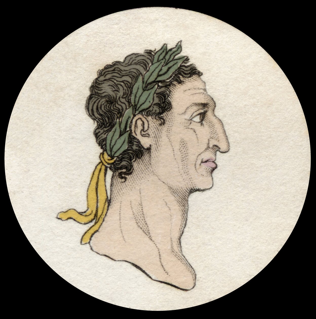 Portræt af kejser Nerva (Marcus Cocceius Nerva) (26-98 e.Kr.). Indgravering af det 19. århundrede. Milanese af Anonymous Anonymous