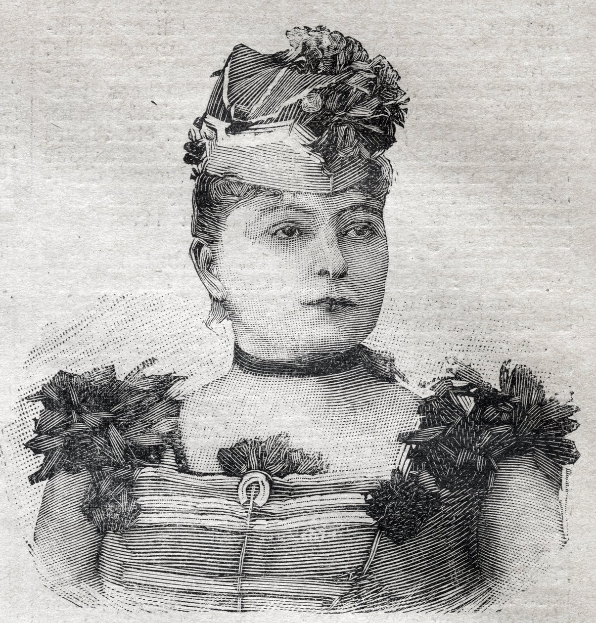 Portræt af Eugenie Weiss, kendt som Jenny Baroness of Rahden, et medlem af den bresilianske cirkustrup og forfatter til bogen "The novel of L