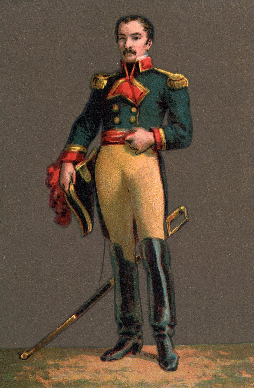 Portræt af FRANCISCO SOLANO LOPEZ (1827-1870) paraguayansk diktator. Kromolitografi Privat samling af Anonymous Anonymous
