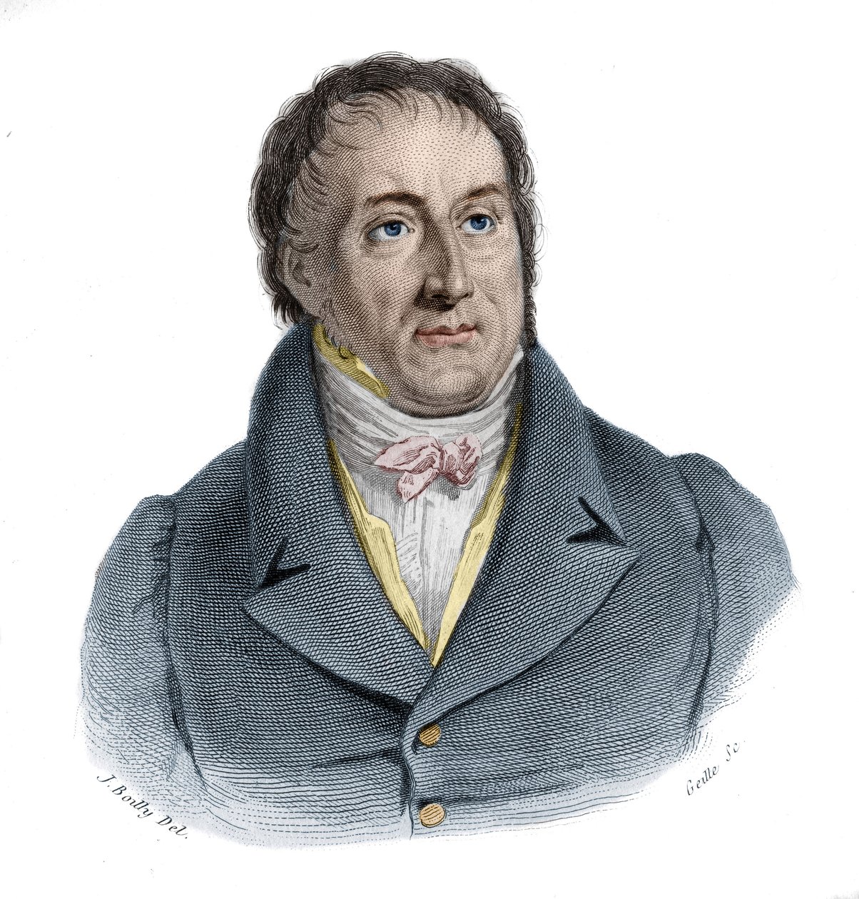Portræt af Francois-Antoine (Francois Antoine) Jecker (1765-1834), fransk ingeniør i "Portrætter og historie af nyttige mænd: mænd og kvinder i alle lande og af alle forhold, der erhvervede rettigheder til anerkendelse af mænd" udgivet og udbredt af Anonymous Anonymous