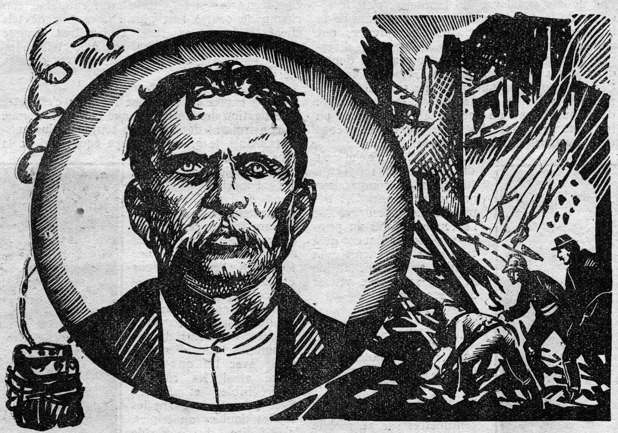 Portræt af Francois Claudius Koenigstein dit Ravachol (1859-1892), terrorist og anarkist. Illustration taget fra "" Le petit journal illustrious"" 1931 af Anonymous Anonymous