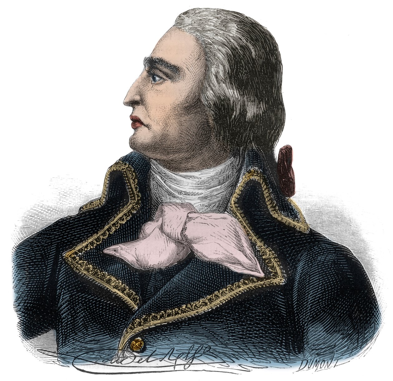 Portræt af Francois Joseph Westermann, fransk general (1751-1794) af den republikanske hær - Indgravering i "Histoire des Girondins"" af Alphonse de Lamartine (1790-1869) 1865-1866 - Privat samling af Anonymous Anonymous