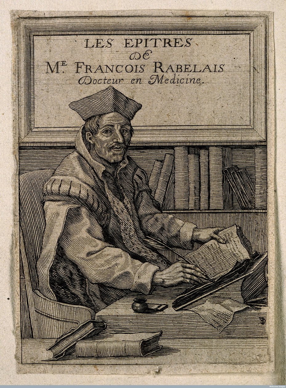 Portræt af Francois Rabelais (1494-1553), Anonym. Kobberstik af Anonymous Anonymous