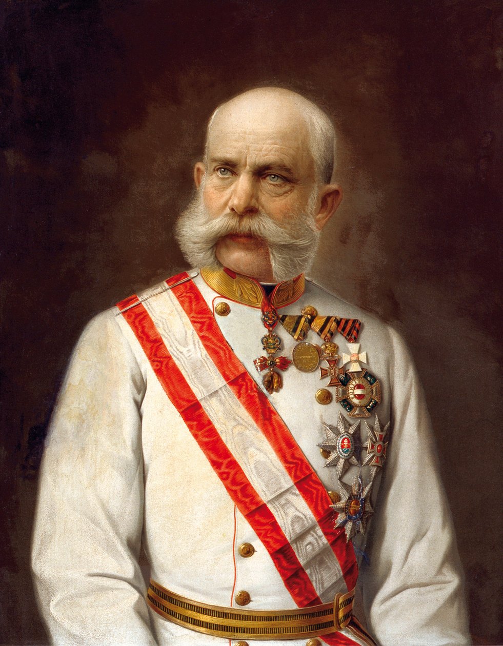 Portræt af Franz Joseph I af Østrig - Anonym. Olie på lærred, ca. 1910. Privat Samling af Anonymous Anonymous