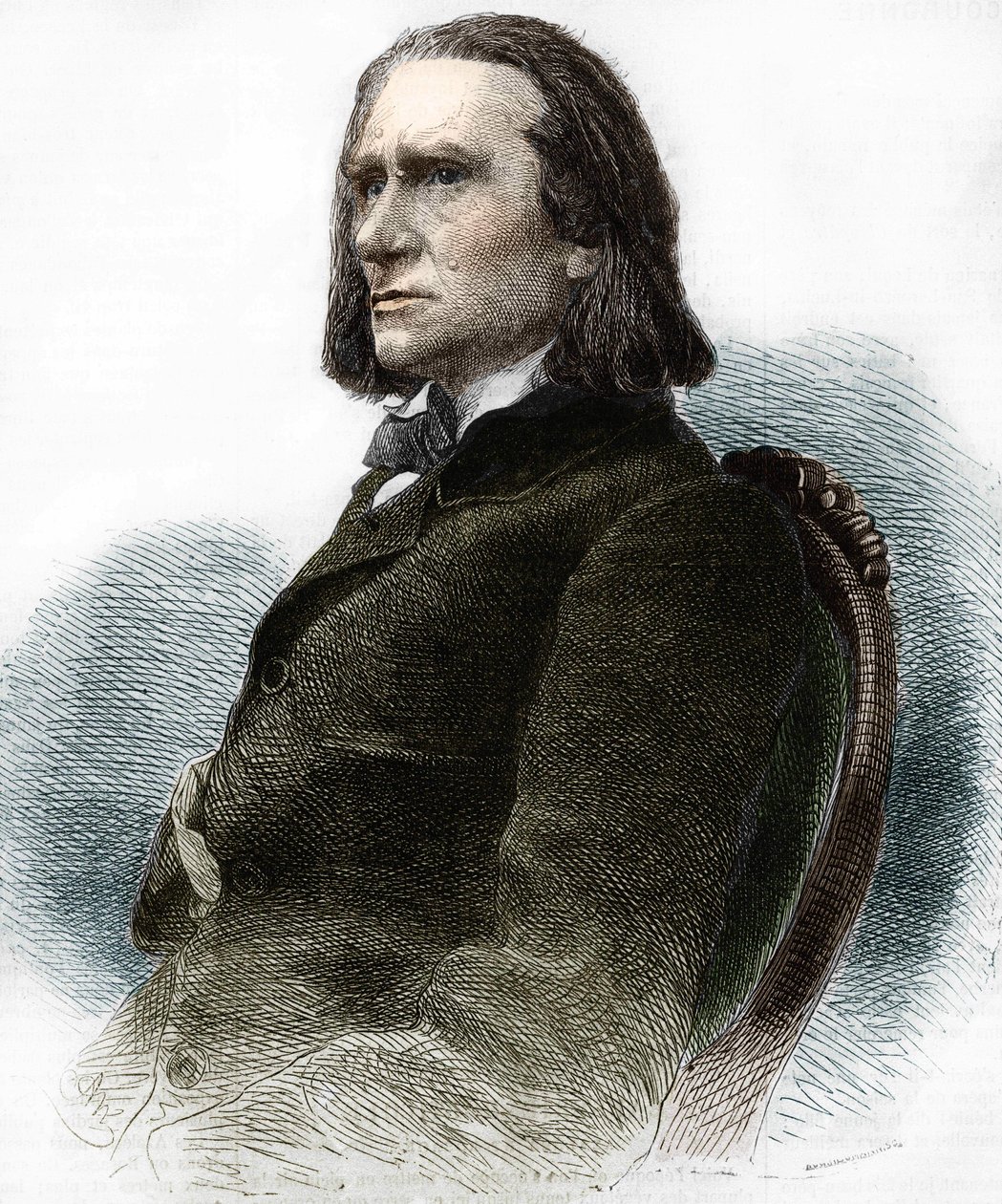 Portræt af Franz Liszt, ungarsk pianist og komponist (1811 - 1886). af Anonymous Anonymous