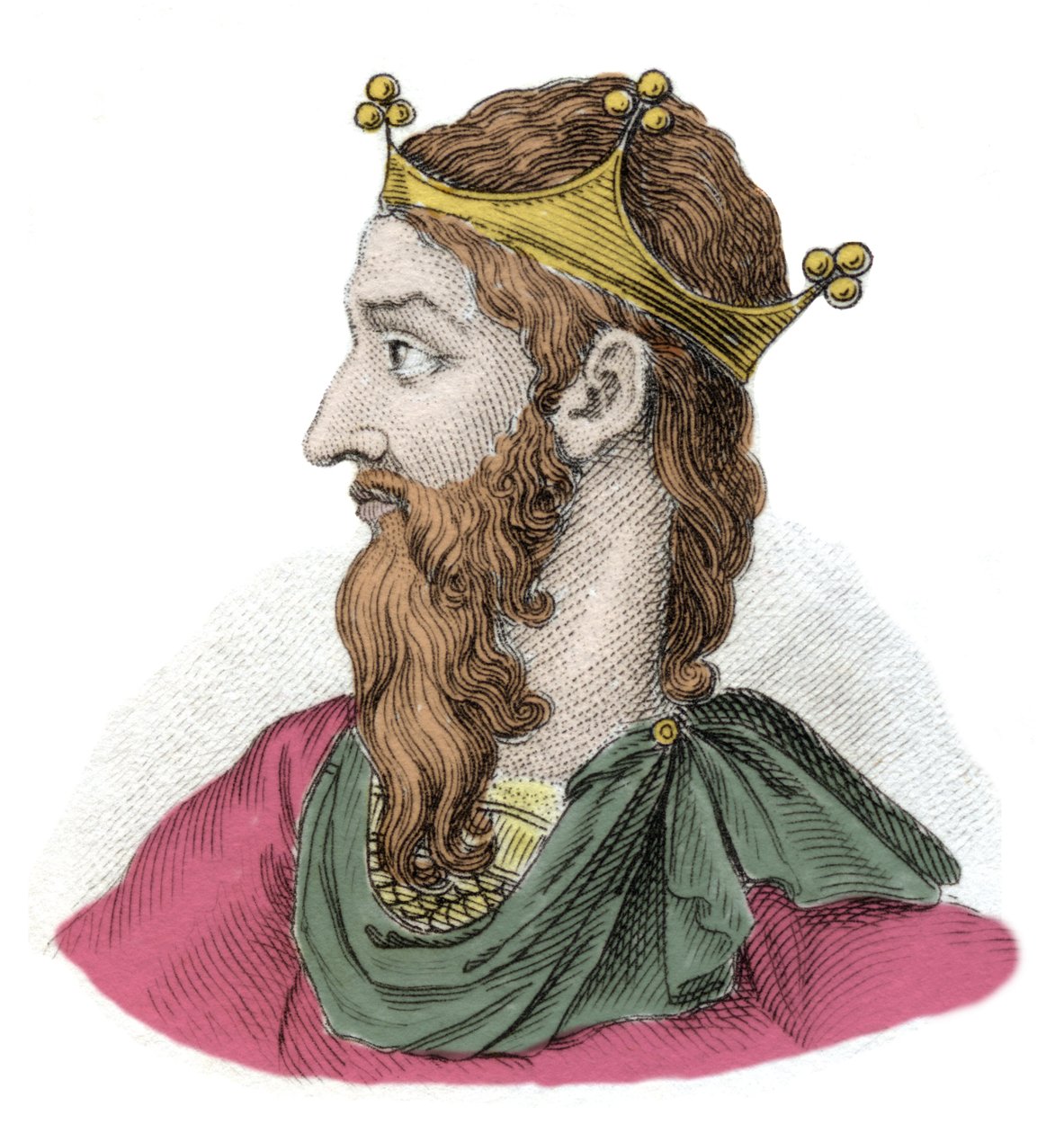 Portræt af Frederic I af Hauhenstaufen kendt som Frederic Barberossa (Federico Barbarossa) (1122-1190), tysk romersk kejser. Indgravering af det 19. århundrede. Milanese af Anonymous Anonymous