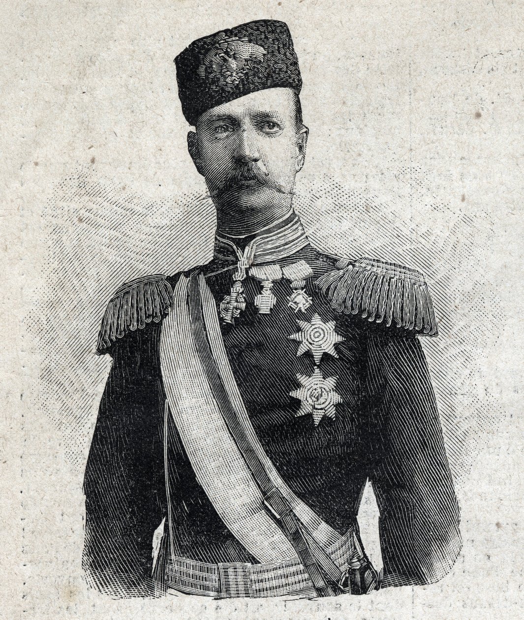 Portræt af George I, konge af Grækenland (1845-1913). Gravering i "" Le Peute Parisien"" af Anonymous Anonymous
