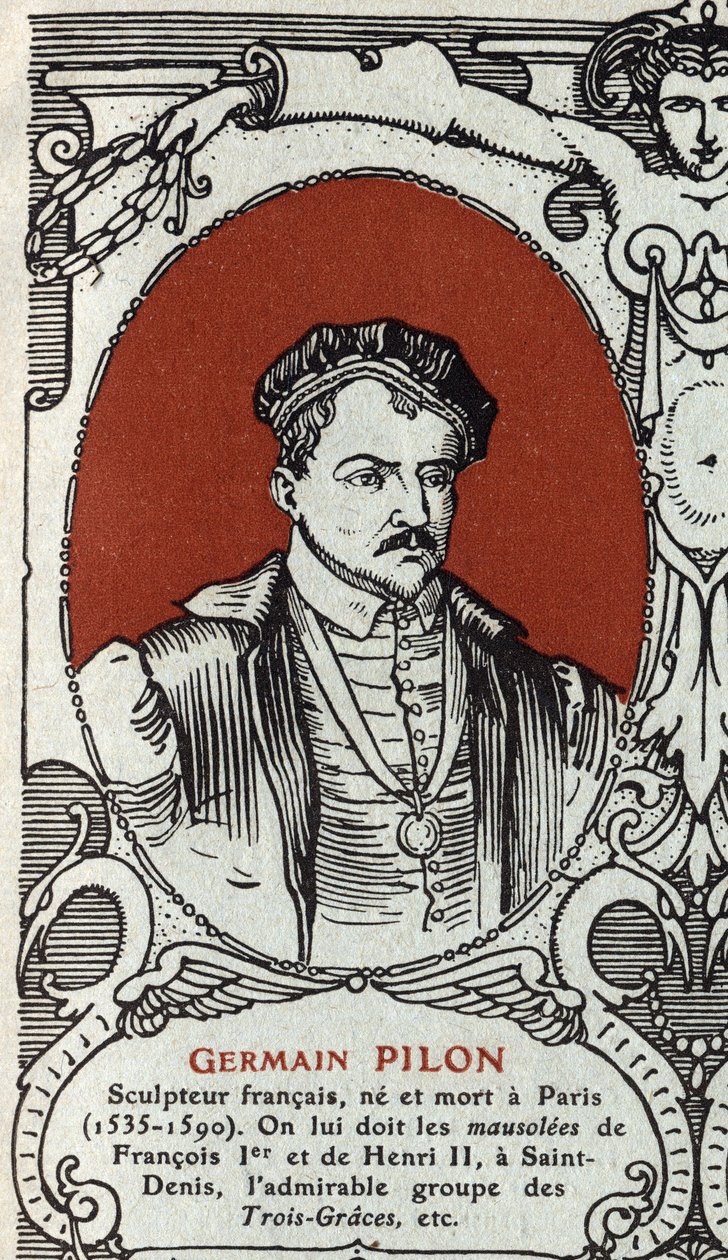 Portræt af Germain Pilon (1535-1590), fransk billedhugger. Stik fra 1914. Privat samling. af Anonymous Anonymous