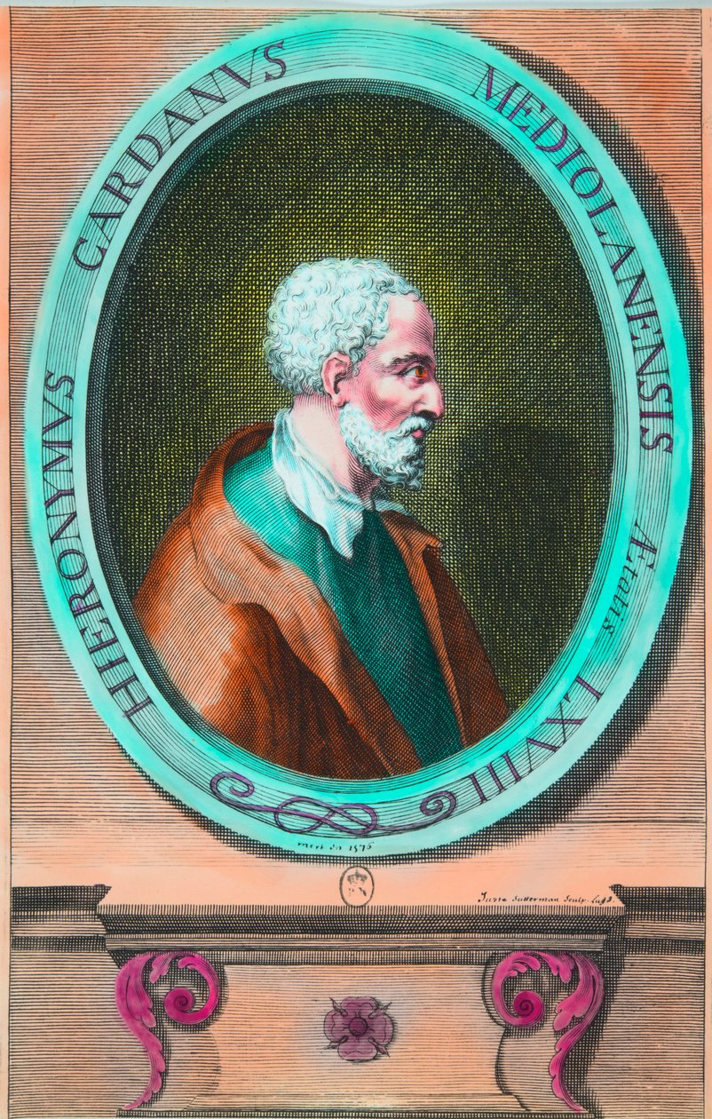 Portræt af Girolamo Cardano (Hieronymus Cardanus) (1501-1576) italiensk matematiker, filosof, astrolog og læge, Privee Collection af Anonymous Anonymous
