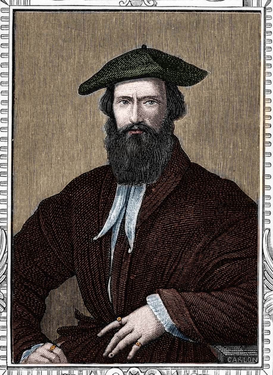 Portræt af Girolamo Francesco Maria Mazzola sagde Parmigianino eller Parmesanen (1503-1540) italiensk maler. gravering af 1859 i "" gallerierne i Europa - Italien "" af armengaud. Privat samling. af Anonymous Anonymous