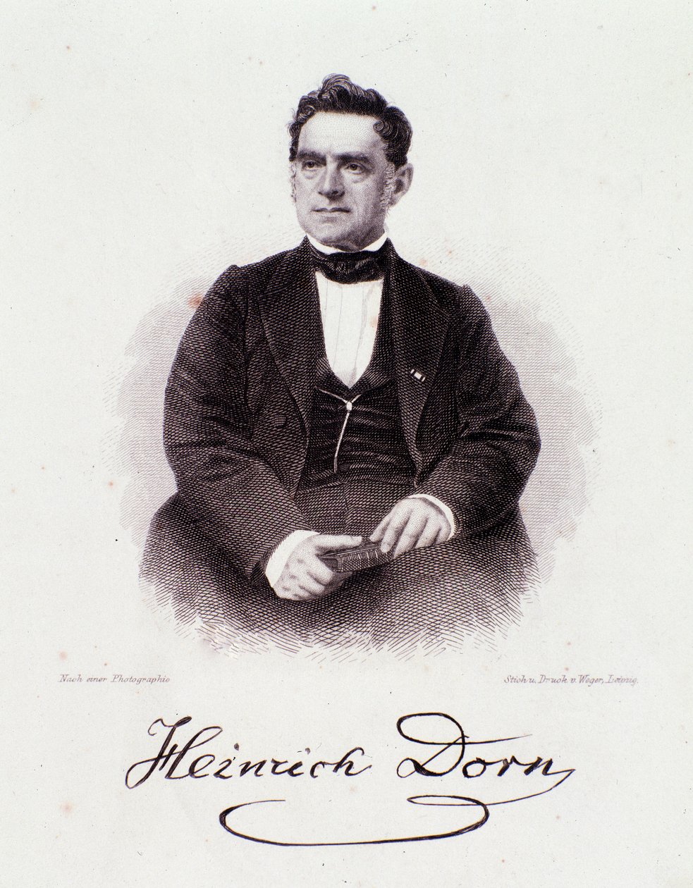 Portræt af Heinrich Dorn (1804-1892) tysk dirigent, komponist og journalist fra det 19. århundrede. Milanesisk privat samling af Anonymous Anonymous