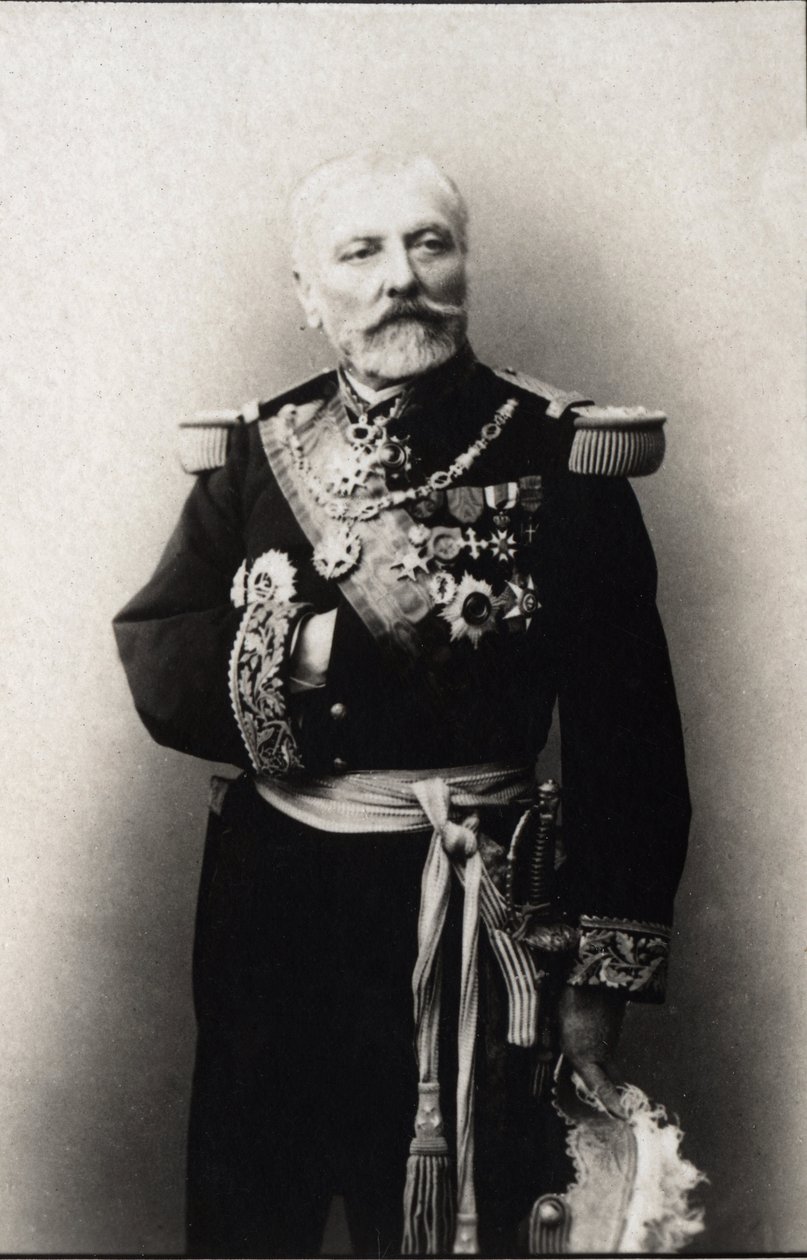 Portræt af Hyacinthe Laurent Theophile Aube (Admiral Aube) (1826-1890), fransk admiral. FPL samling. af Anonymous Anonymous
