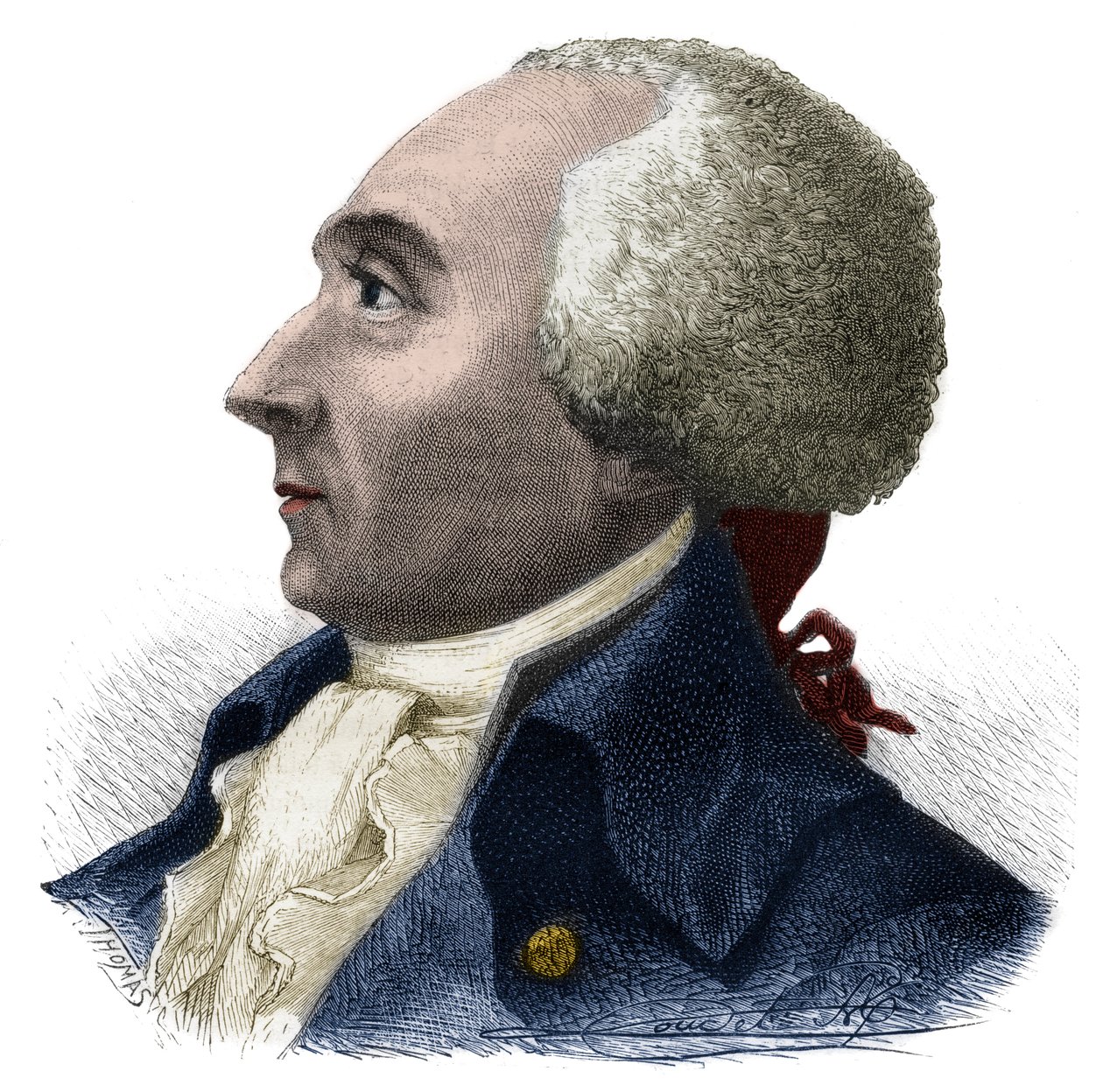 Portræt af Jacques Rene Hebert (1757-1794) fransk journalist og politiker - Indgravering i "Histoire des Girondins"" af Alphonse de Lamartine (1790-1869) 1865-1866 - Privat samling af Anonymous Anonymous