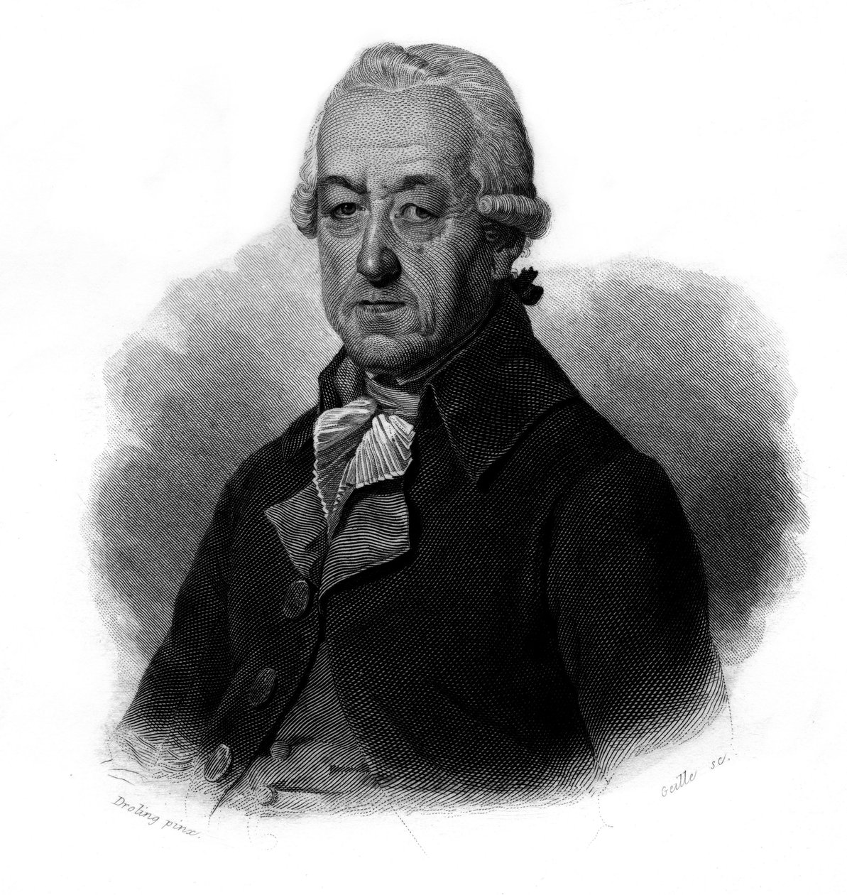 Portræt af Jean-Georges Reber (Jean Georges) (1731-1816) fransk industrimand I "" Portrætter og historie af nyttige mænd: mænd og kvinder i alle lande og alle forhold, som har erhvervet rettigheder til anerkendelse af mænd" offentliggjort og pro af Anonymous Anonymous
