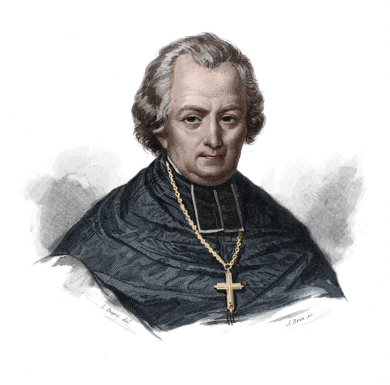Portræt af Jean Lefebvre de Cheverus (1768-1836) fransk kardinal, ærkebiskop af Bordeaux i "Portrætter og historie af nyttige mænd: mænd og kvinder i alle lande og af alle forhold, som erhvervede rettigheder til anerkendelse af mænd" udgivet og pr. af Anonymous Anonymous