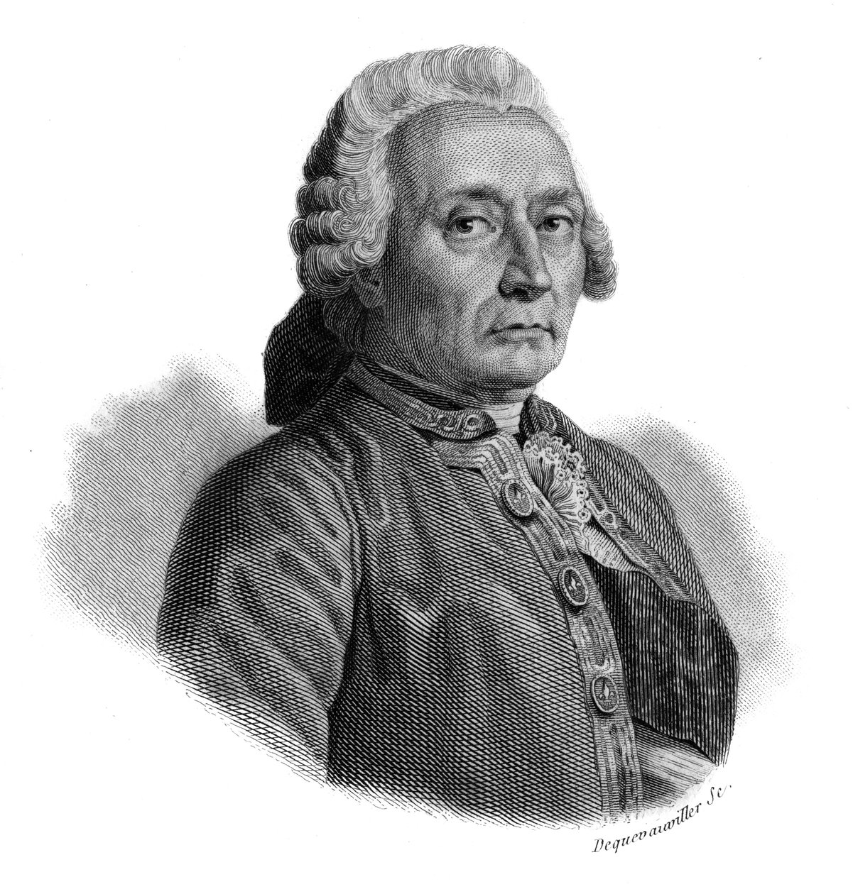 Portræt af Jean Rodolphe (Jean-Rodolphe) Perronet (1708-1794), den første ingeniør fra Ponts et Chaussees du Royaume, grundlægger og direktør for Ecole des Ponts et Chaussees i "" Portrætter og historie af nyttige mænd: mænd og kvinder af alle lande og af Anonymous Anonymous