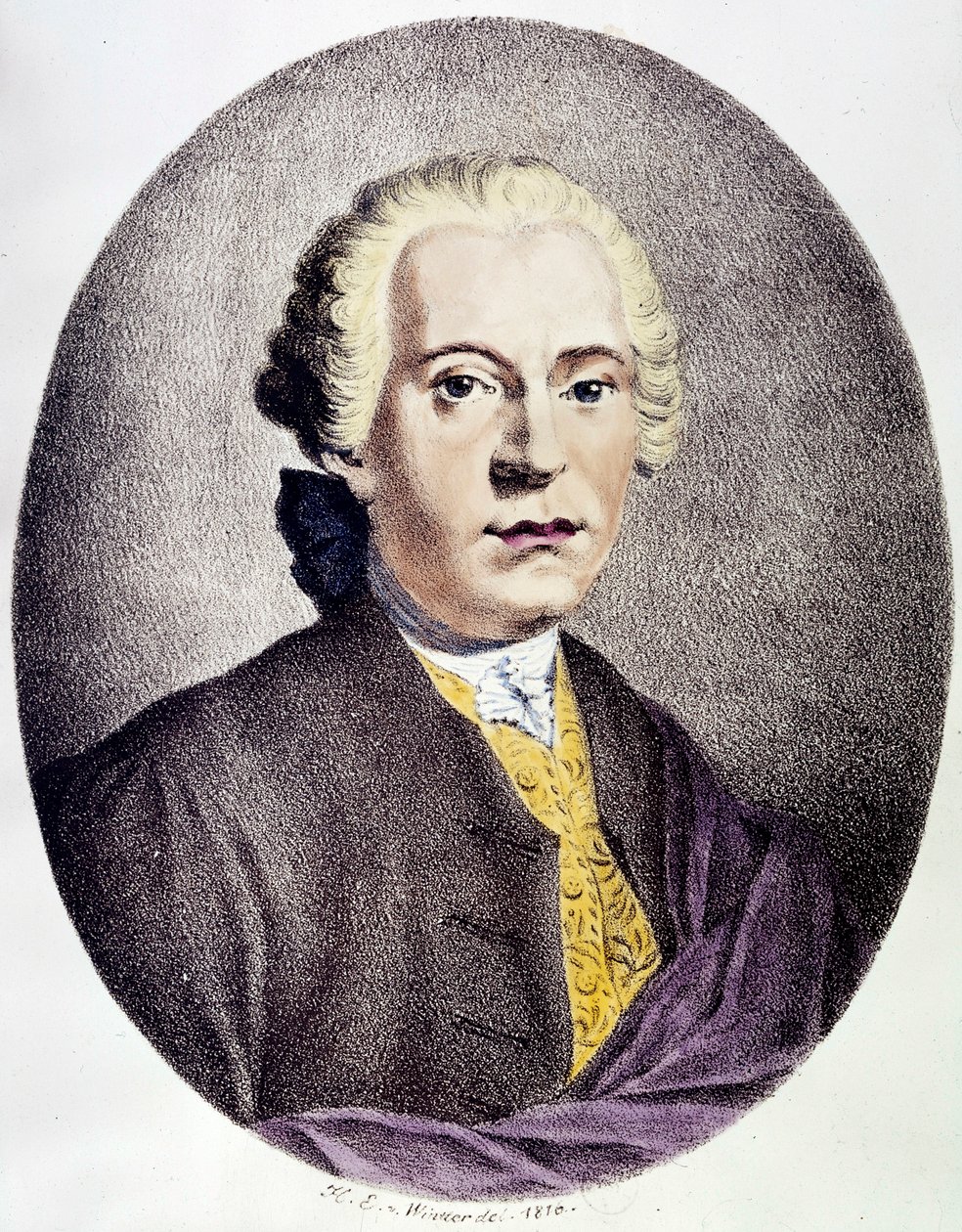 Portræt af Johan Adolf Hasse (1699-1783) barokkomponist Gravering af det 18. århundrede Privat samling af Anonymous Anonymous
