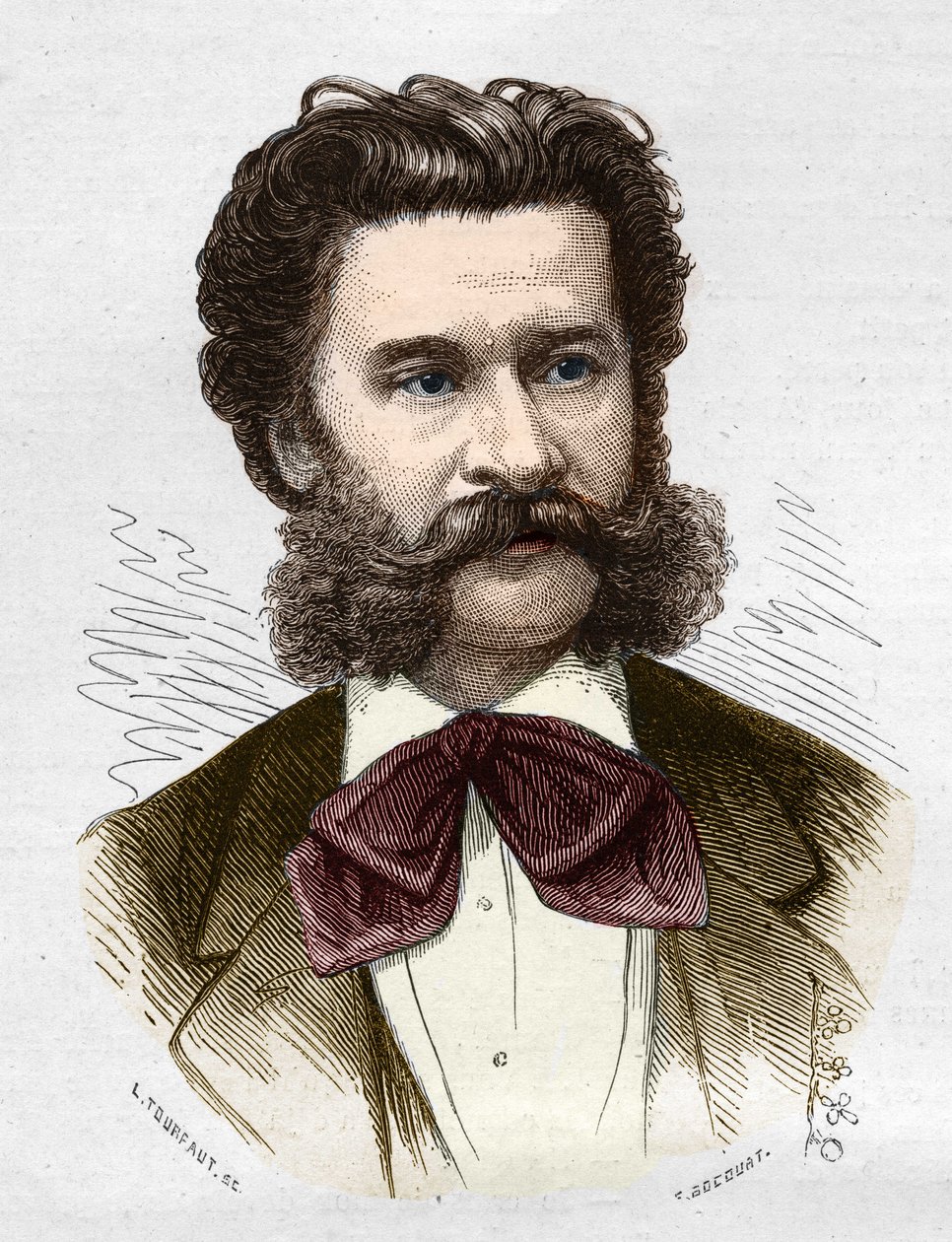 Portræt af Johann II Strauss Jr. (1825-1899), østrigsk musiker. af Anonymous Anonymous