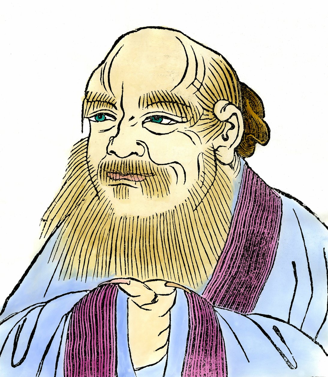 Portræt af Lao Tseu (605 - 520 f.Kr.) kinesisk filosof. af Anonymous Anonymous