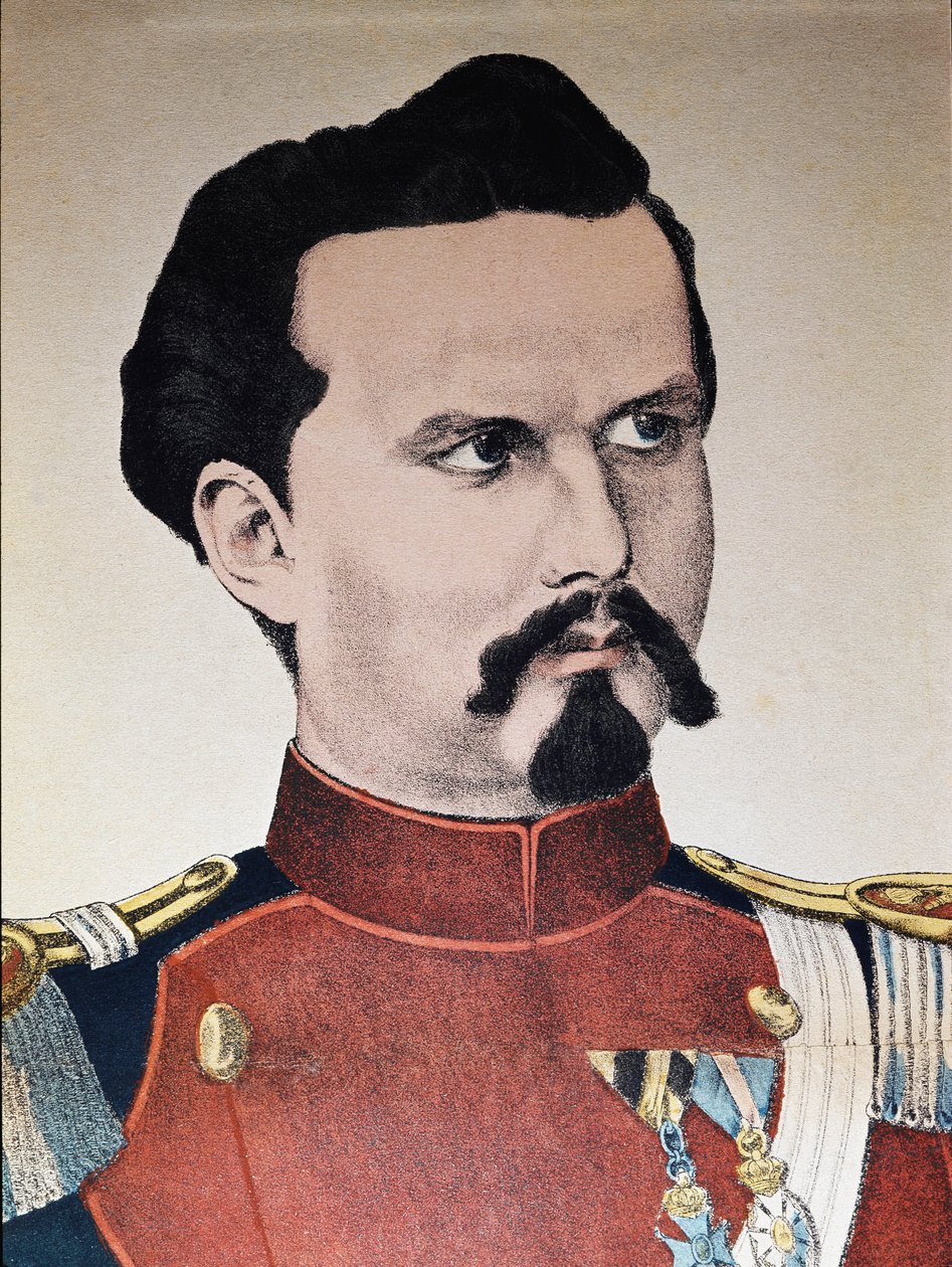 Portræt af Ludwig II af Bayern (stik af Anonymous Anonymous