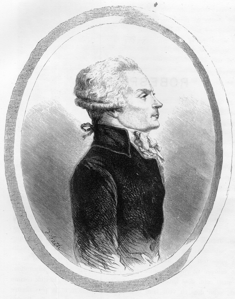 Portræt af Maximilian af Robespierre (1758-1794) politiker - Indgravering af 1863 i "Den røde bog - Histoire De L