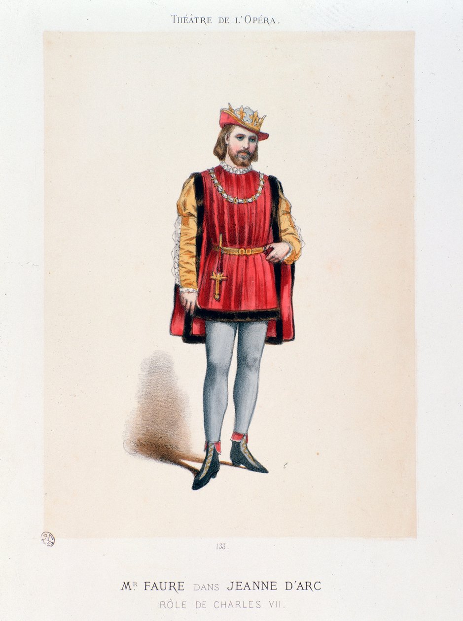 Portræt af hr. Faure, der fortolker kong Charles VII i operaen Jeanne d