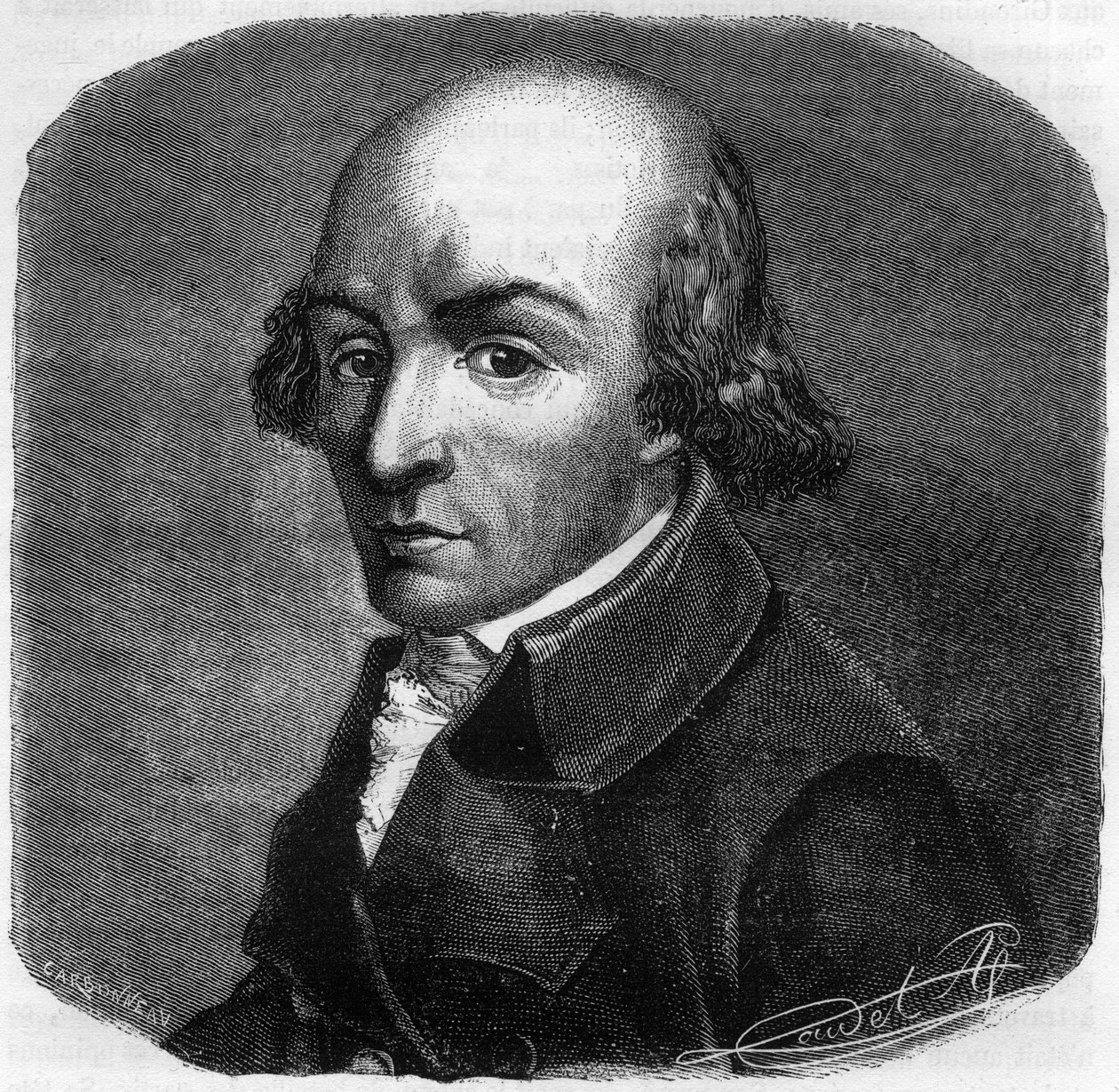 Portræt af Pierre Florent (Pierre-Florent) Louvet, dit Louvet de la Somme (1757-1818), fransk politiker - Indgravering i "Histoire des Girondins" af Alphonse de Lamartine (1790-1869) 1865-1866 - Privat samling af Anonymous Anonymous