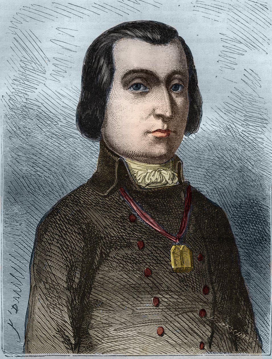 Portræt af Pierre Joseph Cambon (1756 -1820) negociant i lærreder, stedfortræder for Herault ved National Convention. Indgravering fra 1866 i "Histoire de la Revolution francaise"" af Adolphe Thiers. Privat samling. af Anonymous Anonymous