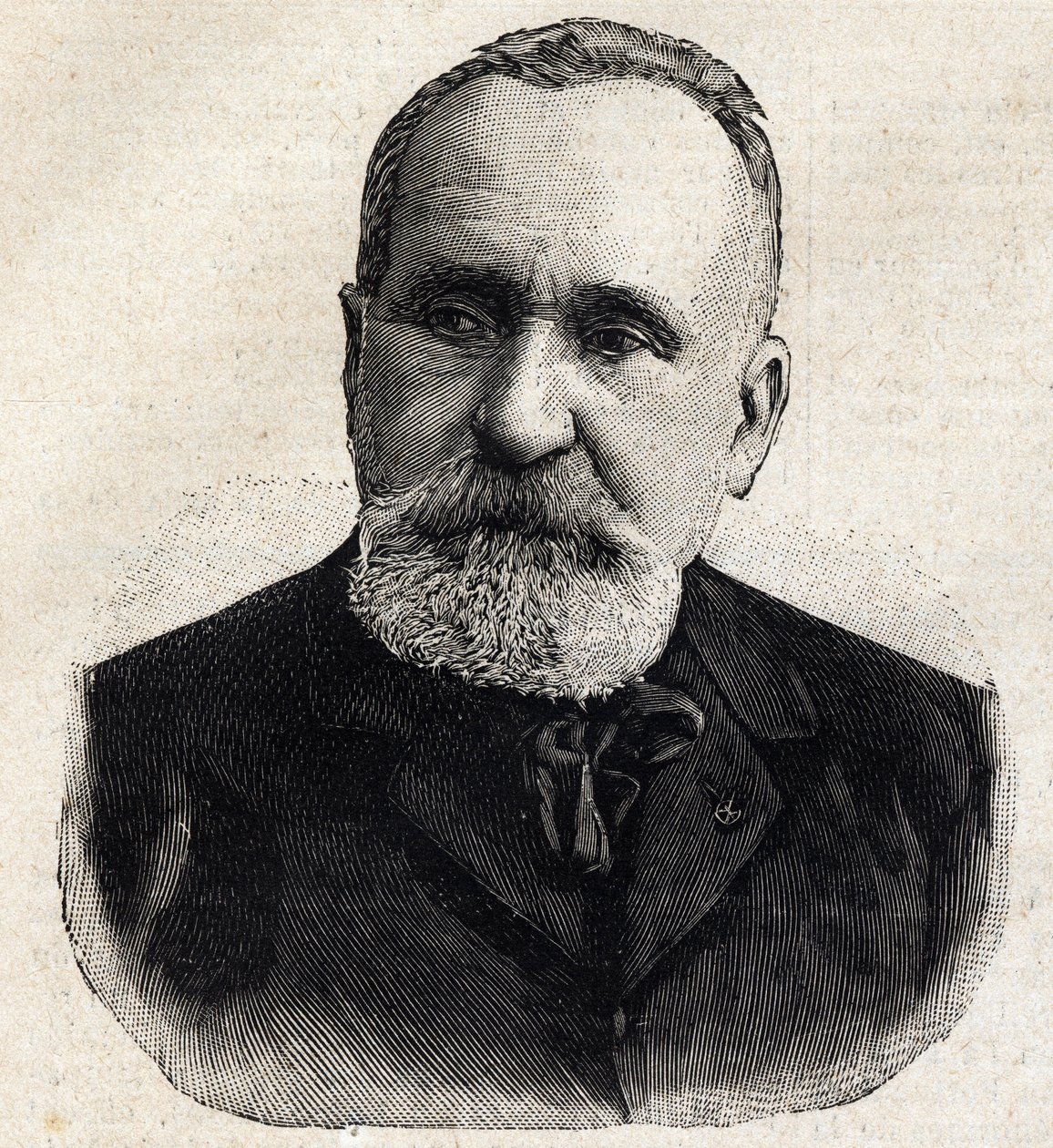 Portræt af Pierre Puvis de Chavannes (1824-1898) fransk maler, på det tidspunkt præsident for Societe Nationale des Beaux Arts. Gravering i "" Le Petro Parisien"" af Anonymous Anonymous