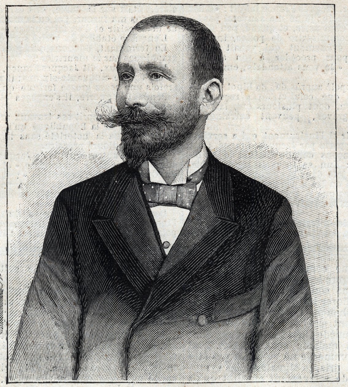 Portræt af Pierre Sales (1854? -1921?), en fransk forfatter. Gravering i "" Le Petro Parisien"" af Anonymous Anonymous