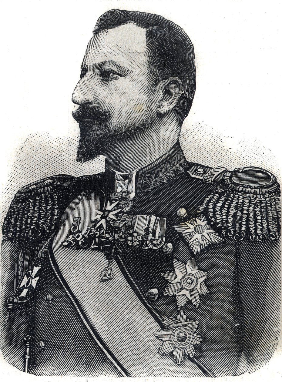 Portræt af Prins Ferdinand I (1861-1948) af Bulgarien. Gravering i "" Le Peute Parisien"" af Anonymous Anonymous