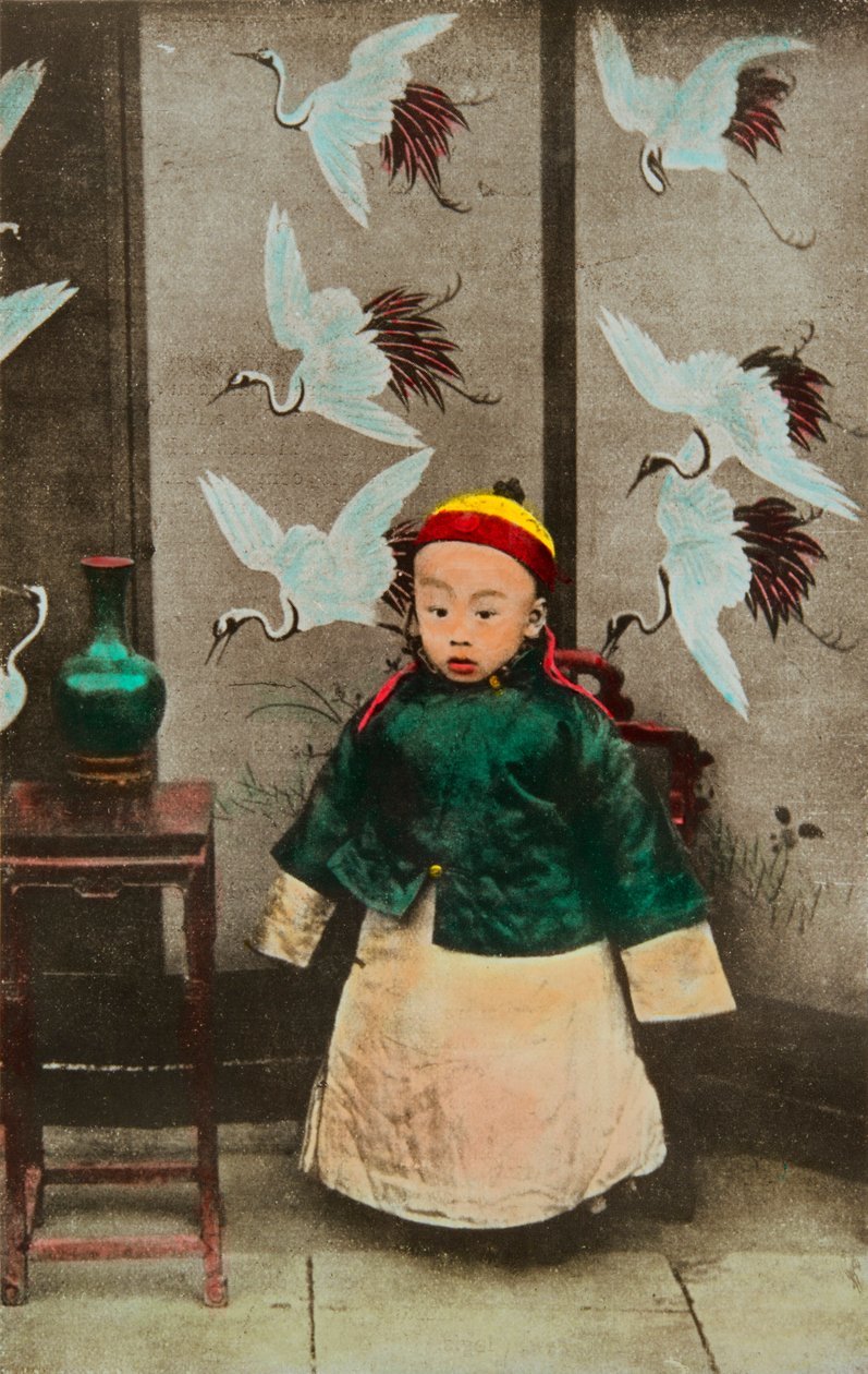 Portræt af Puyi (Pou yi) omkring 1911 (1906-1967) 12. og sidste kinesiske kejser af Qing-dynastiet (gravering) af Anonymous Anonymous