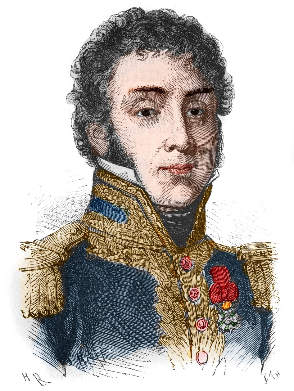 Portræt af Remy Joseph Isidore Exelmans (eller Exelmans), marskal og jævnaldrende af Frankrig (1775 - 1852) - i "" L