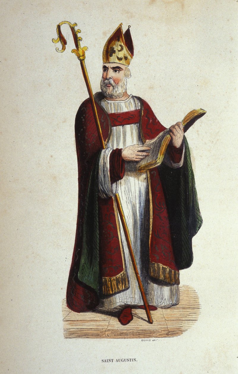 Portræt af Saint Augustine (354 - 430) gravering af det 19. århundrede af Anonymous Anonymous