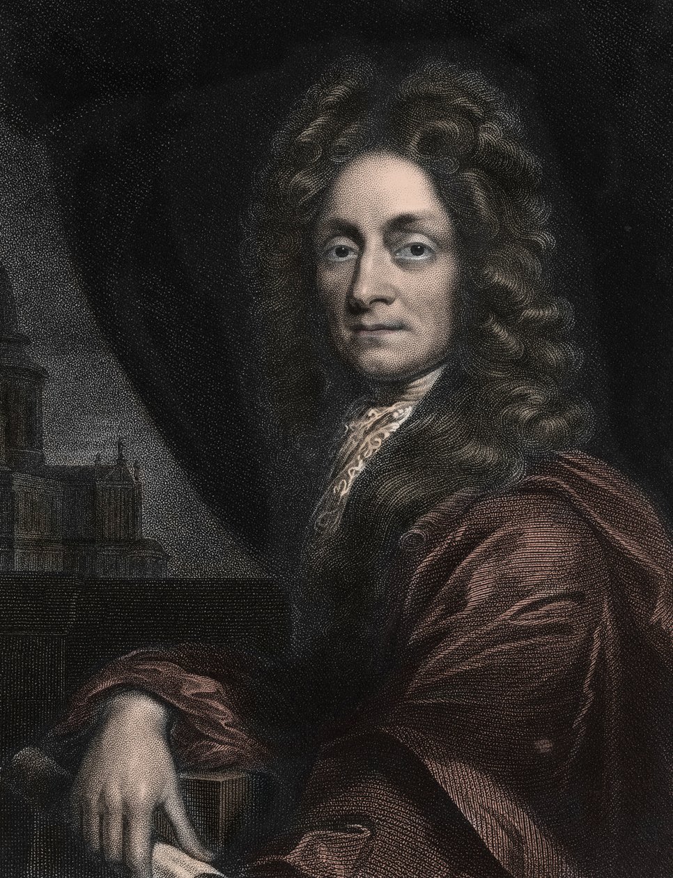 Portræt af Sir Christopher Wren, engelsk arkitekt (1632-1723). af Anonymous Anonymous